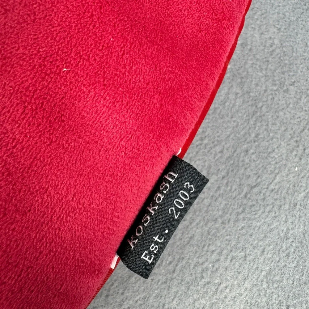KosKash Las Vegas Nevada Souvenir Travel Neck‎ Pillow Red Snap Closure Plush